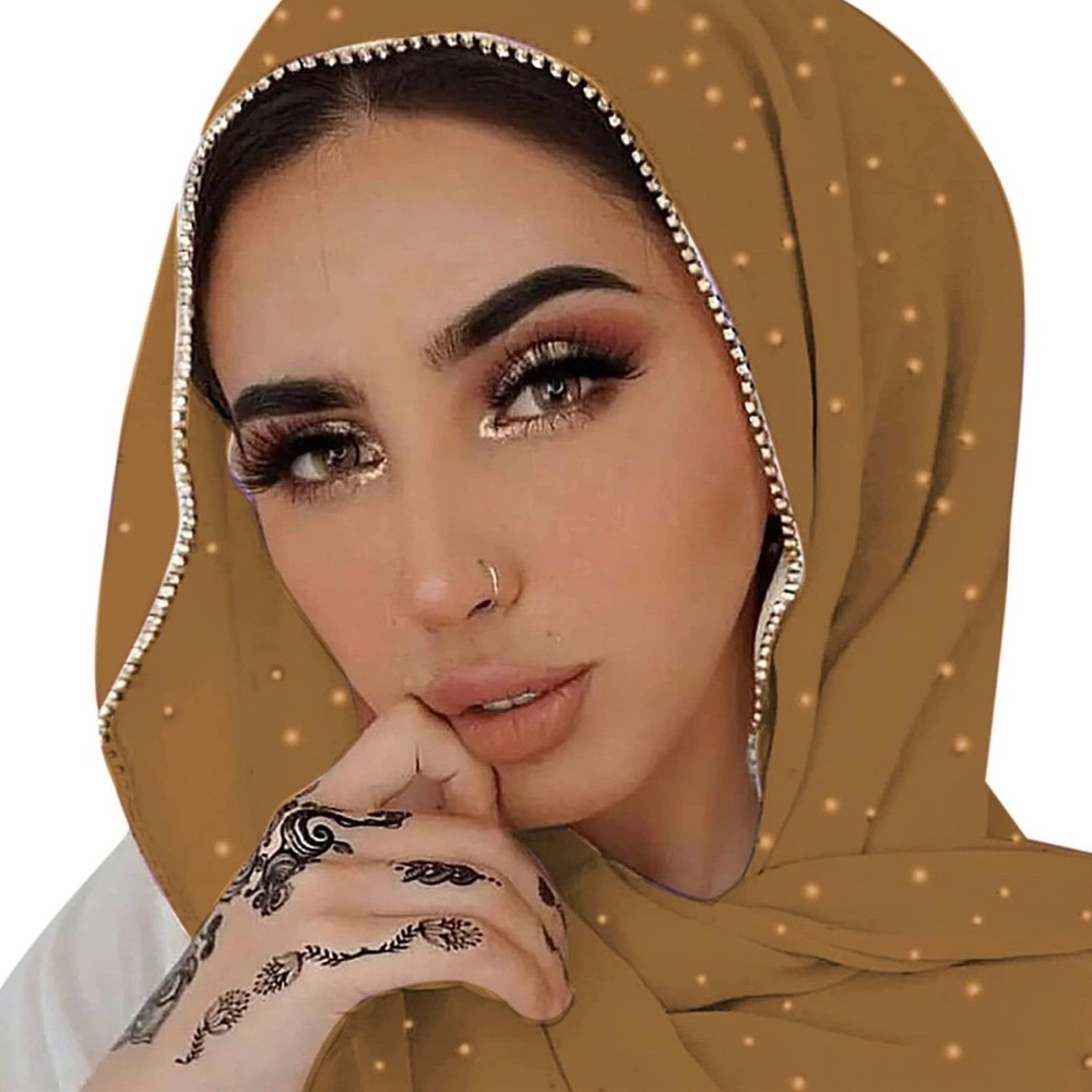 🌹HIJAB MODESTWEAR CHIFFON RHINESTONE HIJAB ABAYA🌹